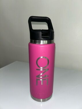 Yeti 26oz Pink Insulated Bottle with Black Handle